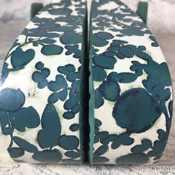 Tory Burch Green Leaf-print Rubber Flip-flops Sandals - Picture 9 of 14